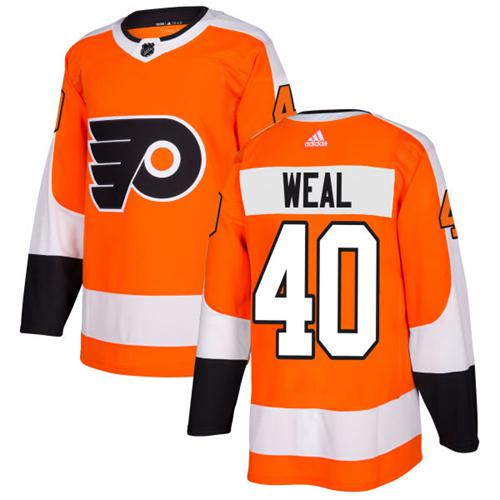 Adidas Flyers #40 Jordan Weal Orange Home Authentic Stitched NHL Jersey
